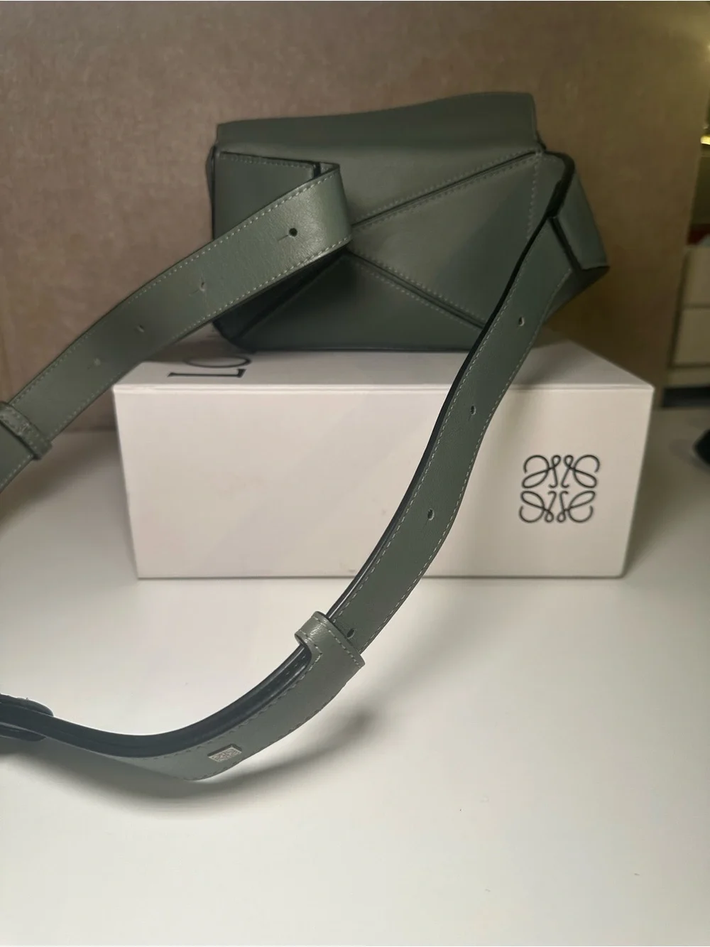 Loewe Sage Green Puzzle Messenger Bag